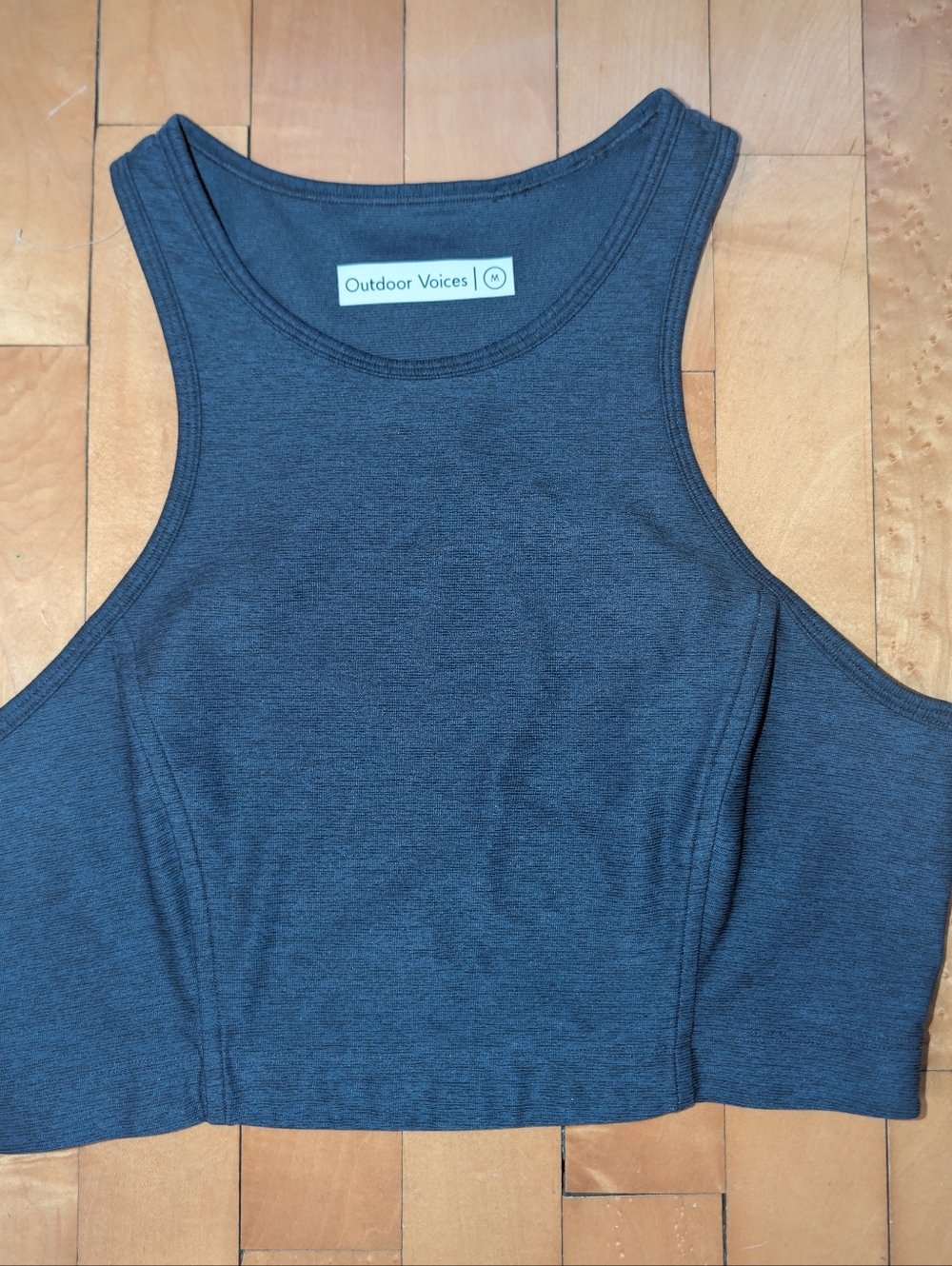 Outdoor Voices Navy Blue High-Neck Crop Sports Bra Active Gym Yoga Performance
